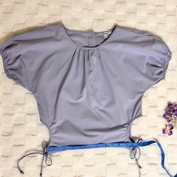Madewell Boxy Puff Sleeve Blouse in Purple Size:XXS - Picture 6 of 9
